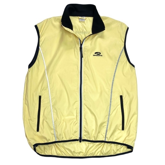 BROOKS Zip Up Lightweight Biker Vest in Yellow Size XL - Picture 2 of 9